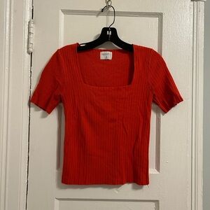 Square neck ribbed top